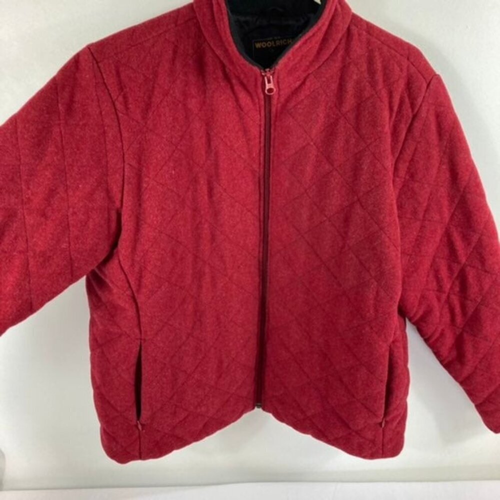 Womens Woolrich Quilted Wool Jacket Red L